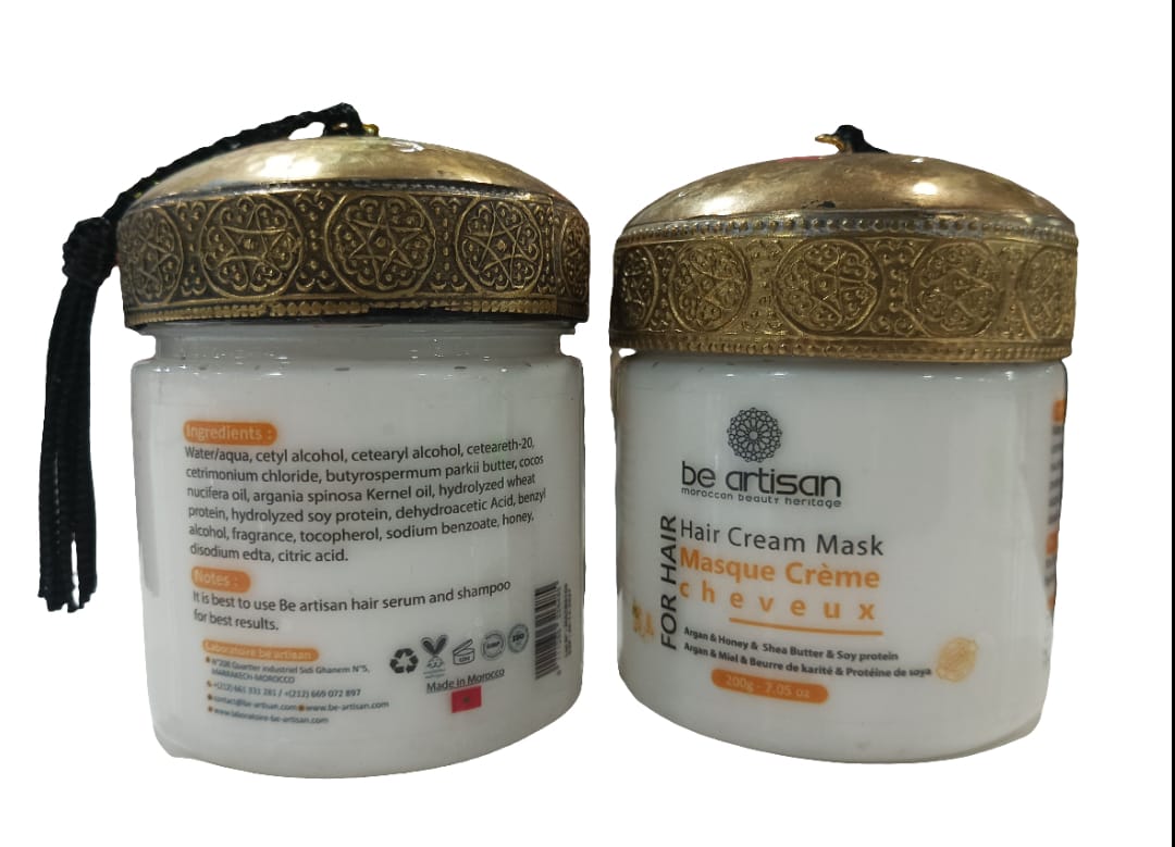 Hair Cream Mask. Argan, Honey, Shea & Soy Protein