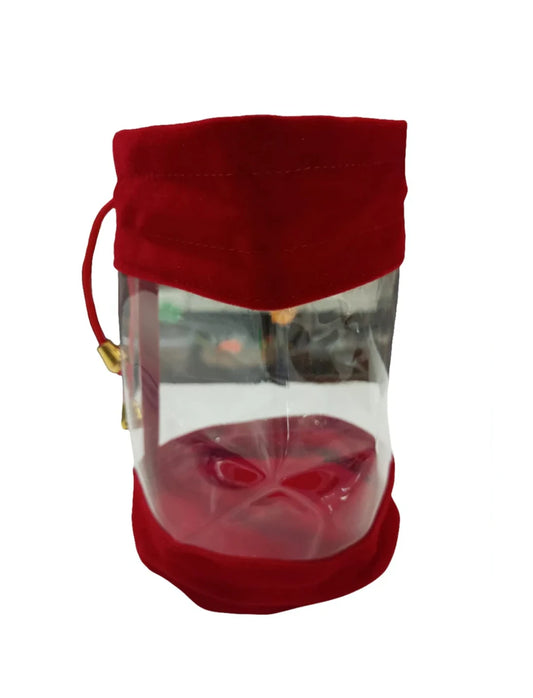 Plastic and Fabric Gift Bag Red